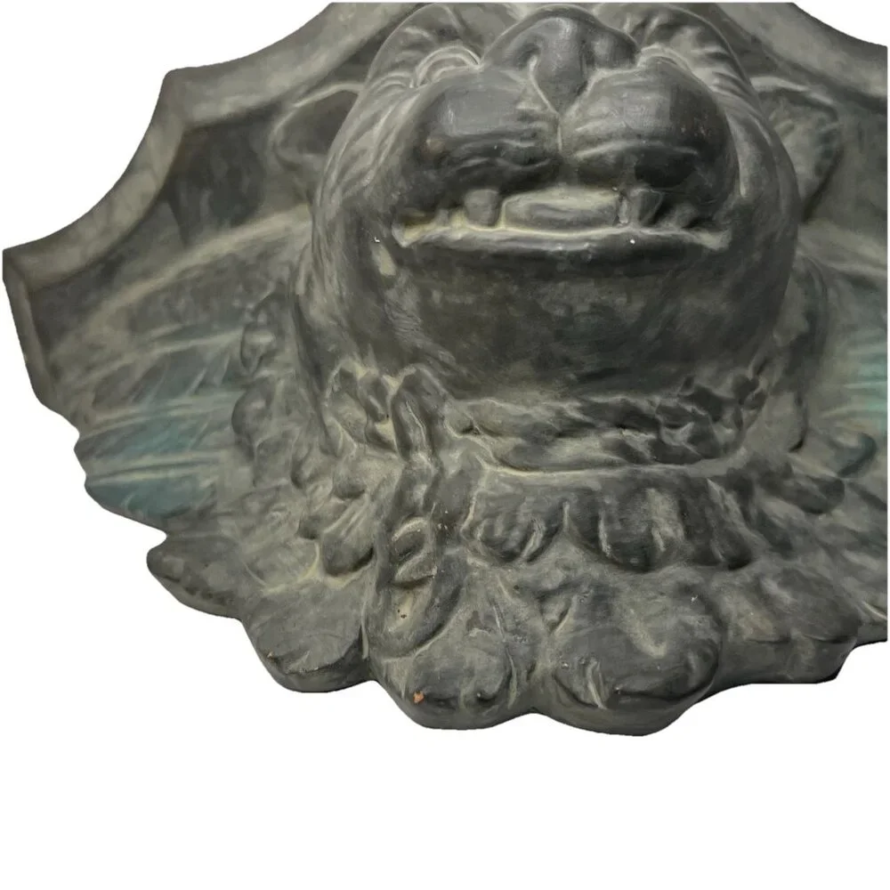 Gargoyle w Wings Face Head Gray Pottery Shelf Decor Head 10